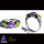 Amethyst n Peridot C - FBJ996-925 Sterling Silver n Cut Gemstone Filigree Bali Ring