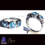 Blue Topaz F - FBJ996-925 Sterling Silver n Cut Gemstone Filigree Bali Ring