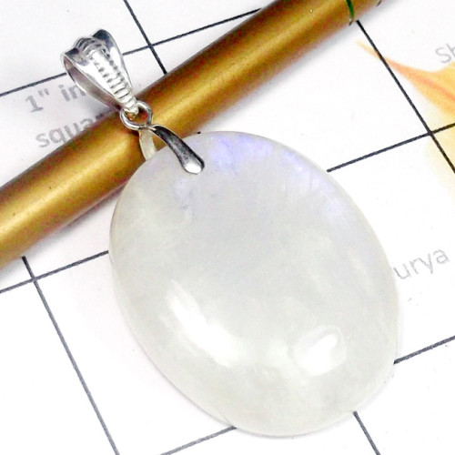 Rainbow F - SDP902-Cab Rainbow Gemstone 925 Silver Drilled Pendant