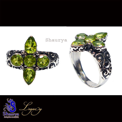 Peridot G - FBJ995-925 Sterling Silver Cut Gemstone Filigree Bali Jewelry Peridot G - FBJ995-925 Sterling Silver Cut Gemstone Filigree Bali Jewelry