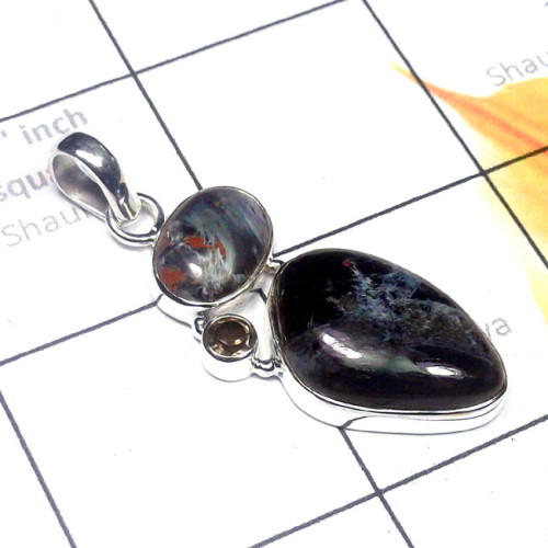 Petersite Jasper C - ISP898-Cut Gemstone 925 Plain Silver Stunning Pendant Petersite Jasper C - ISP898-Cut Gemstone 925 Plain Silver Stunning Pendant