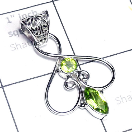 Peridot A - SD816-Superior 925 Sterling Silver Cut n Cab Gemstone Designer P