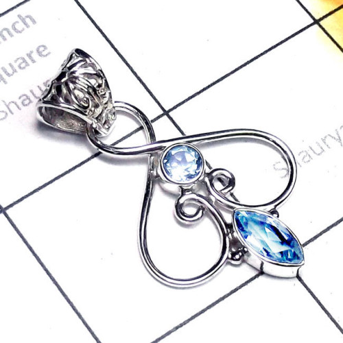 Blue Topaz C - SD816-Superior 925 Sterling Silver Cut n Cab Gemstone Designer P