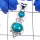 Blue Turquoise E - CSP957-Cut n Cab Gemstone 925 Sterling Silver Casting Pendant