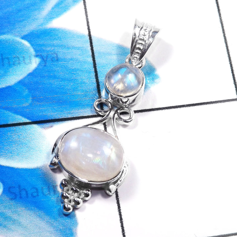 Rainbow Moonstone N - CSP957-Cut n Cab Gemstone 925 Sterling Silver Casting Pendant Rainbow Moonstone N - CSP957-Cut n Cab Gemstone 925 Sterling Silver Casting Pendant