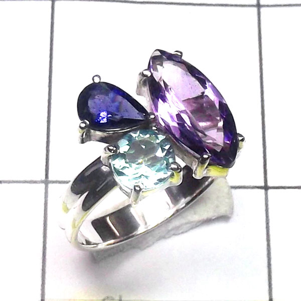 Multi Cut Gemstone C - SCS991-Multi Cut Gemstone 925 Sterling Silver Fancy Set Multi Cut Gemstone C - SCS991-Multi Cut Gemstone 925 Sterling Silver Fancy Set