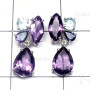 Multi Cut Gemstone D - SCS991-Multi Cut Gemstone 925 Sterling Silver Fancy Set