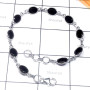Black Onyx A - SBB960-925 Sterling Silver Cab Gemstone Bejal Bracelet