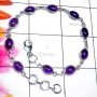 Amethyst Cab H - SBB960-925 Sterling Silver Cab Gemstone Bejal Bracelet