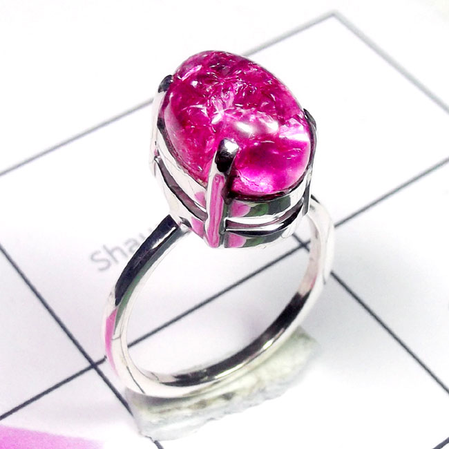 Snake Skin Quartz A - SPR982-925 Exclusive Silver Cut n Cab Gemstone Prong Setting Rin Snake Skin Quartz A - SPR982-925 Exclusive Silver Cut n Cab Gemstone Prong Setting Rin