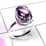 Amethyst B - SPR982-925 Exclusive Silver Cut n Cab Gemstone Prong Setting Rin