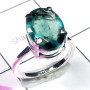 Appetite D - SPR982-925 Exclusive Silver Cut n Cab Gemstone Prong Setting Rin