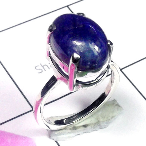 Lapis F - SPR982-925 Exclusive Silver Cut n Cab Gemstone Prong Setting Rin Lapis F - SPR982-925 Exclusive Silver Cut n Cab Gemstone Prong Setting Rin