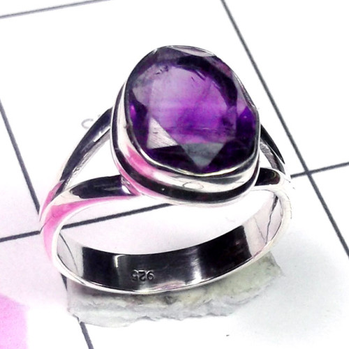 Amethyst B - PSR940-Multi Gemstone 925 Sterling Silver Wholesale Plain Ring Amethyst B - PSR940-Multi Gemstone 925 Sterling Silver Wholesale Plain Ring