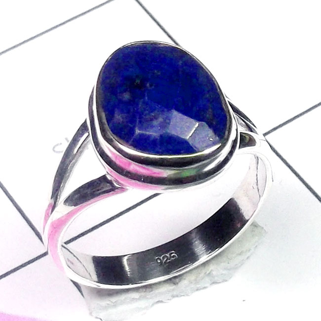 Lapis C - PSR940-Multi Gemstone 925 Sterling Silver Wholesale Plain Ring