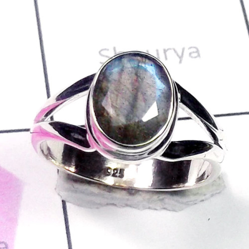 Labradorite Cut E - PSR940-Multi Gemstone 925 Sterling Silver Wholesale Plain Ring Labradorite Cut E - PSR940-Multi Gemstone 925 Sterling Silver Wholesale Plain Ring