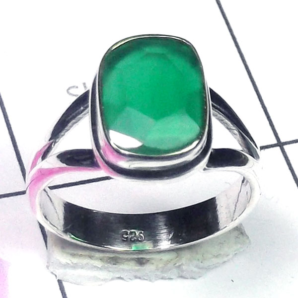 Green Hydro F - PSR940-Multi Gemstone 925 Sterling Silver Wholesale Plain Ring