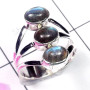 Labradorite E - PSR939-Three Stone 925 Plain Silver Wholesale Ring