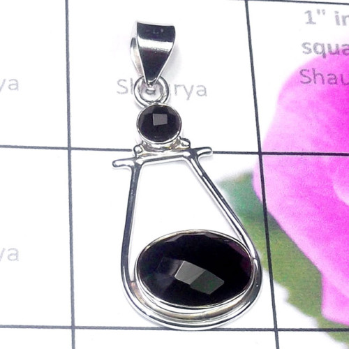 Black Onyx B - SD805-Multi Gemstone Made in 925 Silver Designer Pendant