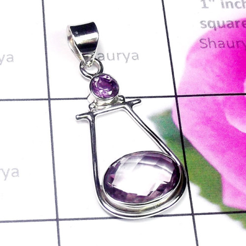 Amethyst C - SD805-Multi Gemstone Made in 925 Silver Designer Pendant