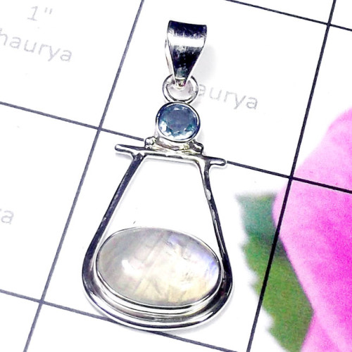 Rainbow G - SD805-Multi Gemstone Made in 925 Silver Designer Pendant