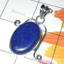 Lapis lazuli D - LPS995-Lapis lazuli gems with 925 Sterling silver Pendants whole