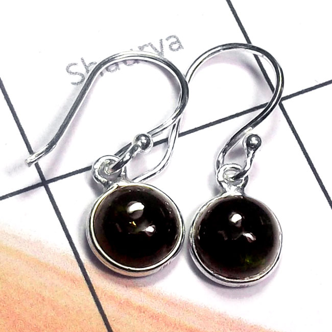 Tourmaline Cab B - BZE968-Tourmaline Cab Made 925 Silver Bejal Earring Tourmaline Cab B - BZE968-Tourmaline Cab Made 925 Silver Bejal Earring