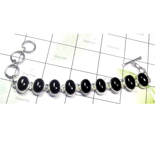 Black Onyx Cab B - SPB981- Black onyx cab gemstone Bracelets Collection Black Onyx Cab B - SPB981- Black onyx cab gemstone Bracelets Collection