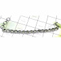 8 inch Green Amethyst B - SPB974-925 Exclusive Silver Cut Green Amethyst Plain Bracelet