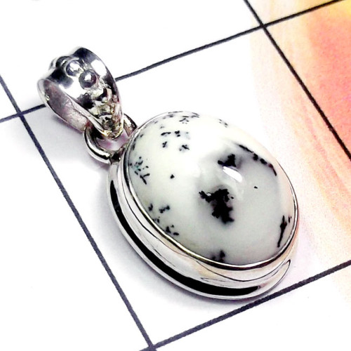 Dendritic Agate O - ISP892-Multi Cab Gemstone 925 Sterling Silver Lightweight Wholes