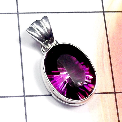 Mystic C - ISP891-Cut Mystic Quartz 925 Sterling Silver Stunning Pendant