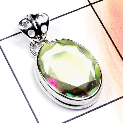 Rainbow Mystic E - ISP891-Cut Mystic Quartz 925 Sterling Silver Stunning Pendant Rainbow Mystic E - ISP891-Cut Mystic Quartz 925 Sterling Silver Stunning Pendant