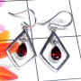 Garnet O - CES962-925 Sterling Silver Cut Gemstone Casting Earring