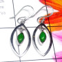 Green Turquoise D - CES961-Cut Gemstone 925 Exclusive Silver Fancy Casting Earring
