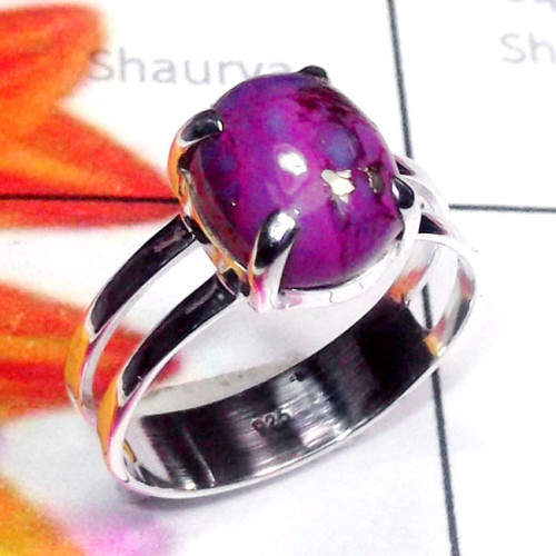 Purple Turquoise O - SPR980-Cab Gemstone Made in 925 Silver Wholesale Prong Setting R