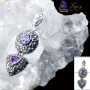 Amethyst A - FBJ983-New Design 925 Silver Cut Stone Filigree Bali Pendant