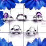Multi Cut Gemstone H - SVP925-Cut n Cab Gemstone 5 Pcs 925 Silver Wholesale Fancy Ring