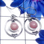 Pink Opal A - SDE874-Multi Cab Gemstone 925 Exclusive Silver Designer Earring