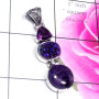 Charoite n Window Druzy G - SD798-Cherolite with Druzy n Amethyst 925 Silver Stunning Pendan