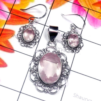 Rose Quartz C - NDS998-Green Turquoise, Purple Turquoise, Pink Opal n Other 925 Rose Quartz C - NDS998-Green Turquoise, Purple Turquoise, Pink Opal n Other 925