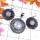 Rainbow C - NDS989-Window Druzy, Larimar, Black Onyx 925 Silver Oxidised Ear