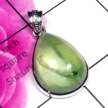 Prynite A - DPR996-Prynite Cab Gemstone Made in 925 Silver Plain Pendant Prynite A - DPR996-Prynite Cab Gemstone Made in 925 Silver Plain Pendant