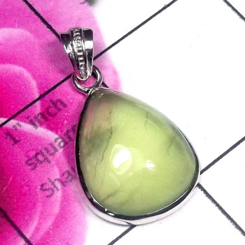 Prynite O - DPR996-Prynite Cab Gemstone Made in 925 Silver Plain Pendant