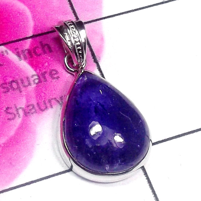 Tanzanite O - TAZ998-Tanzanite Cab Gemstone 925 Sterling Silver Trendy Pendant Tanzanite O - TAZ998-Tanzanite Cab Gemstone 925 Sterling Silver Trendy Pendant