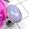 Blue Lace Agate H - BLC998-925 Exclusive Silver Blue Lace Agate Gemstone Trendy Ring
