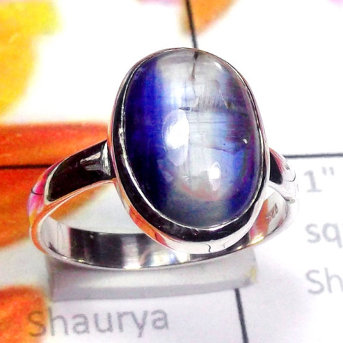 Kynite B - KNT997-925 Sterling Silver Kynite Gemstone Trendy Ring