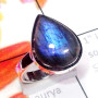 Labradorite F - LBR999-Cab Labradorite 925 Exclusive Silver Stunning Ring