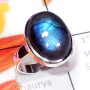 Labradorite I - LBR999-Cab Labradorite 925 Exclusive Silver Stunning Ring