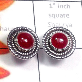 Carnelian Cab A - SSE979-Carnelian, Lapis, Rainbow with 925 Silver Trendy Stud Ea