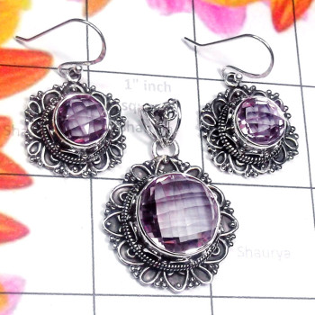 Amethyst O - NDS976-Charoite, Window Druzy Genuine Gemstone 925 Silver Fancy Amethyst O - NDS976-Charoite, Window Druzy Genuine Gemstone 925 Silver Fancy